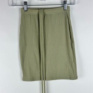 Women's Ribbed Mini Tie Skirt